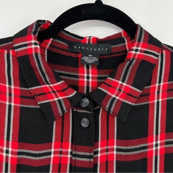 NWOT Sanctuary Boyfriend For Life After Hours Plaid Flannel Button Down Shirt XS - Picture 8 of 15